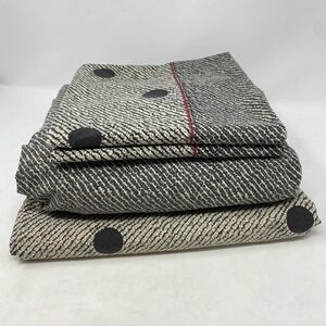 Vtg Martex Sheet King SET Flat Fitted 2 Pillowcases Polka Dot Percale Mod USA